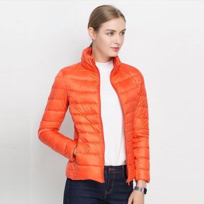 Damen Steppjacke für Herbst und Winter in Orange
