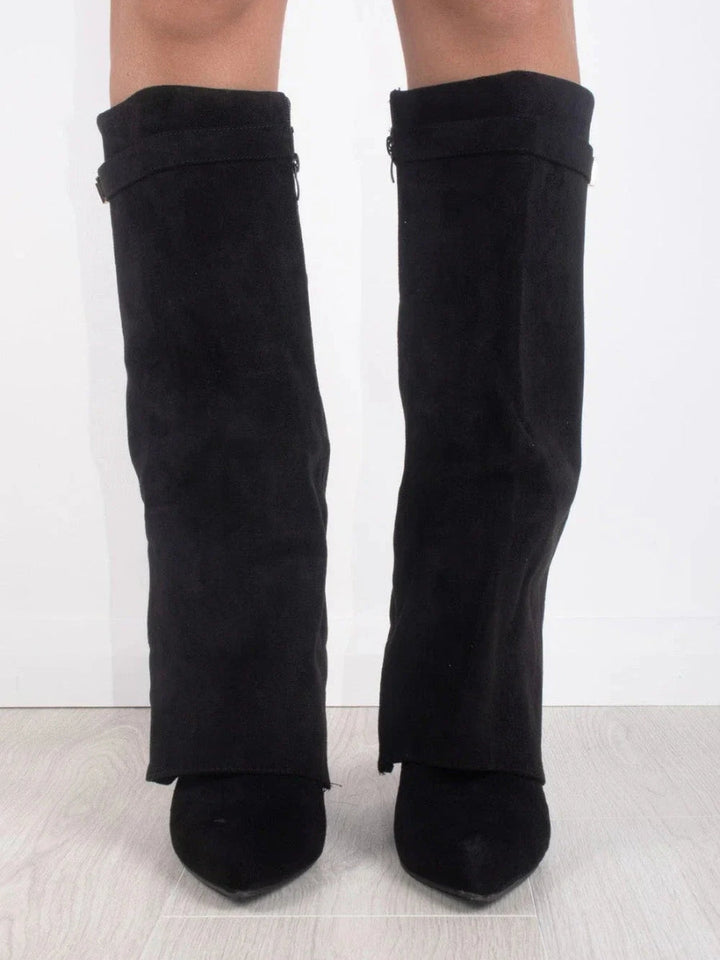 Damen Stiefel im eleganten Spitzschuh-Stil mit Schnalle (4)