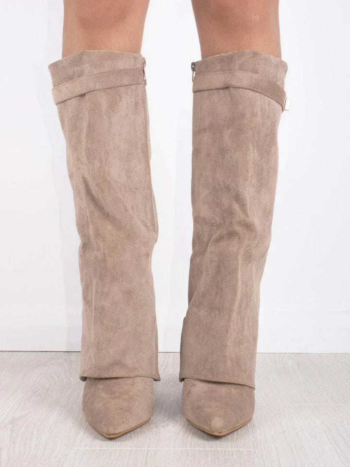 Damen Stiefel im eleganten Spitzschuh-Stil mit Schnalle (7)