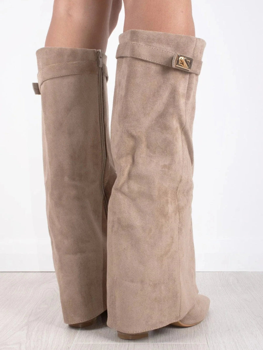 Damen Stiefel im eleganten Spitzschuh-Stil mit Schnalle (8)