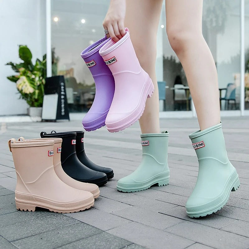 Damen Stiefel im Halbschaft-Stil für regnerische Tage (10)