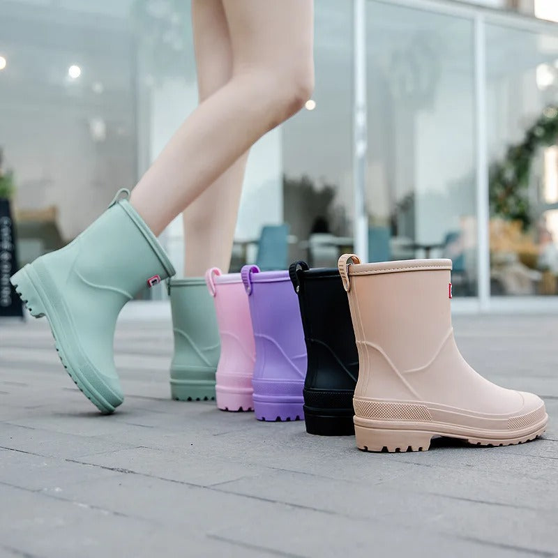 Damen Stiefel im Halbschaft-Stil für regnerische Tage (11)