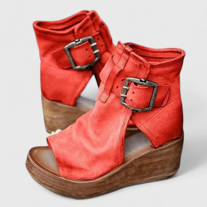 Damen Stiefel im klassischen Stil für Herbst in Rot