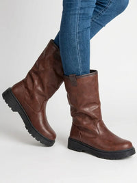Anna | Damen Stiefel Schwarz mit Kunstfell