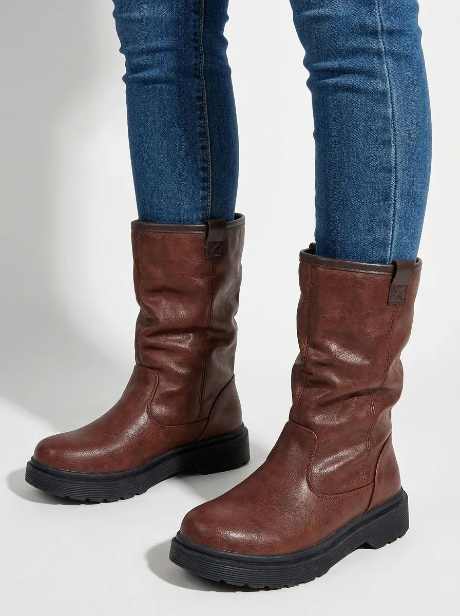 Damen Stiefel Schwarz mit Kunstfell (2)