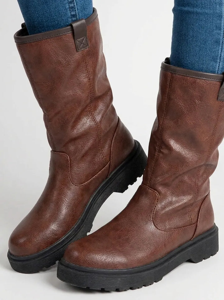 Damen Stiefel Schwarz mit Kunstfell (3)