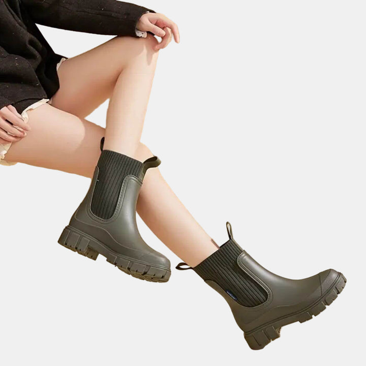 Damen Stiefel wasserdicht rutschfest für Regen (5)