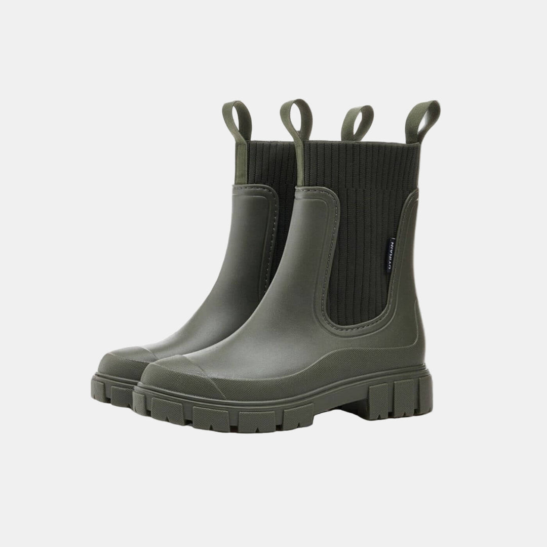 Damen Stiefel wasserdicht rutschfest für Regen in Grün