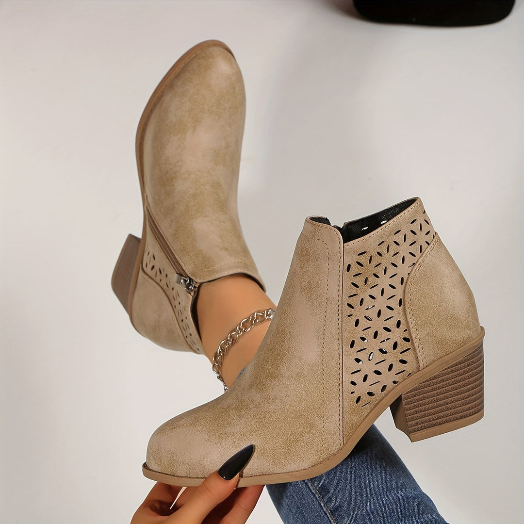Damen Stiefel zum Hineinschlüpfen für den Herbst in Beige