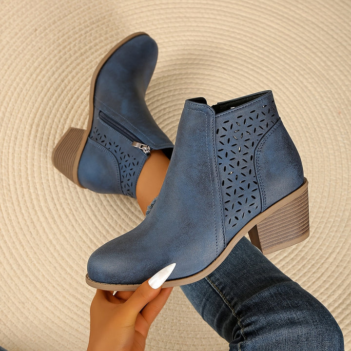 Damen Stiefel zum Hineinschlüpfen für den Herbst in Blau