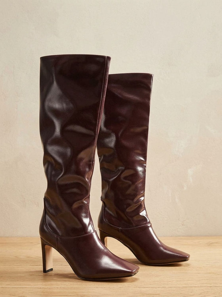 Damen Stiefeletten aus Kunstleder mit Blockabsatz (4)