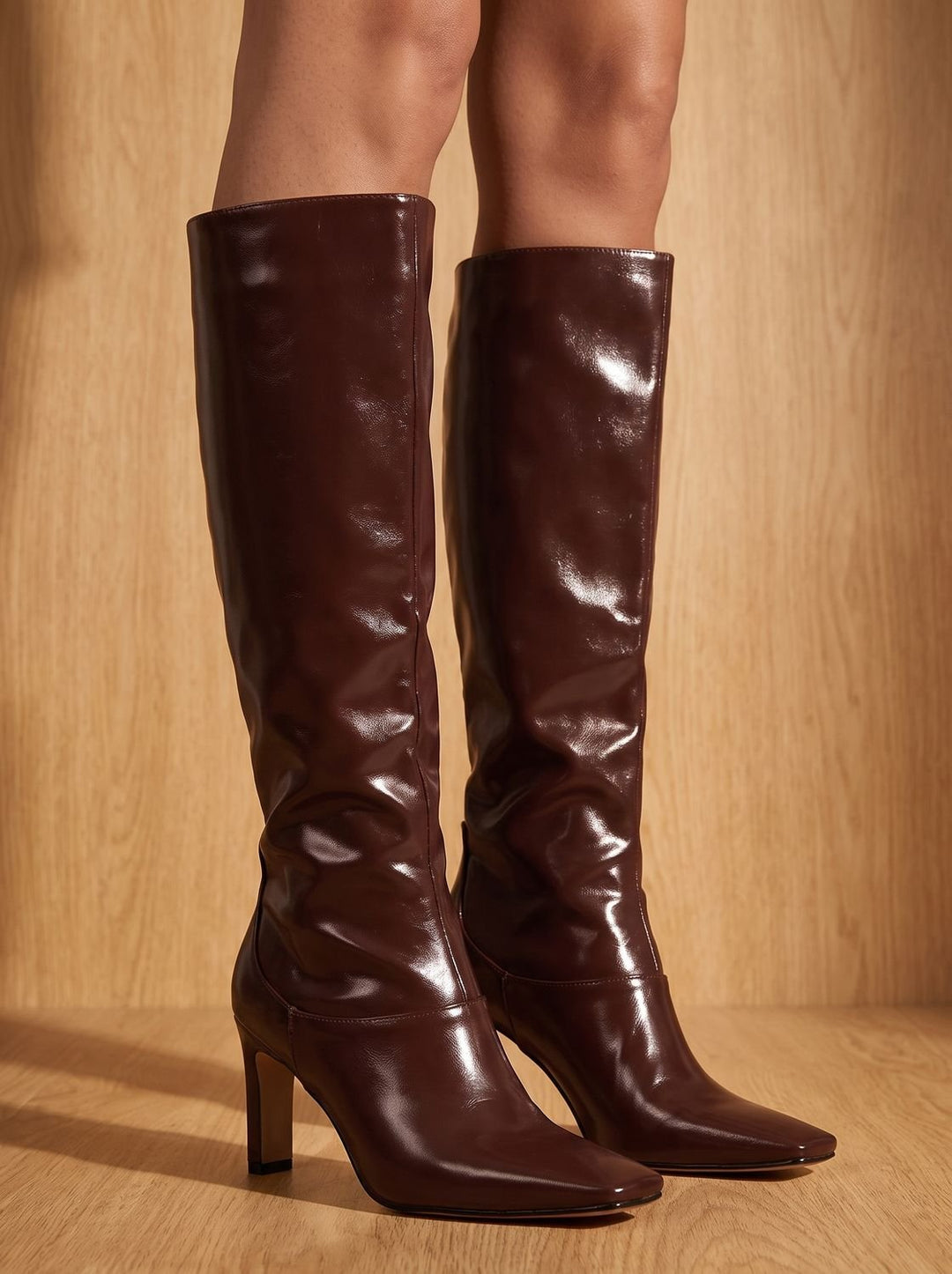 Damen Stiefeletten aus Kunstleder mit Blockabsatz (5)