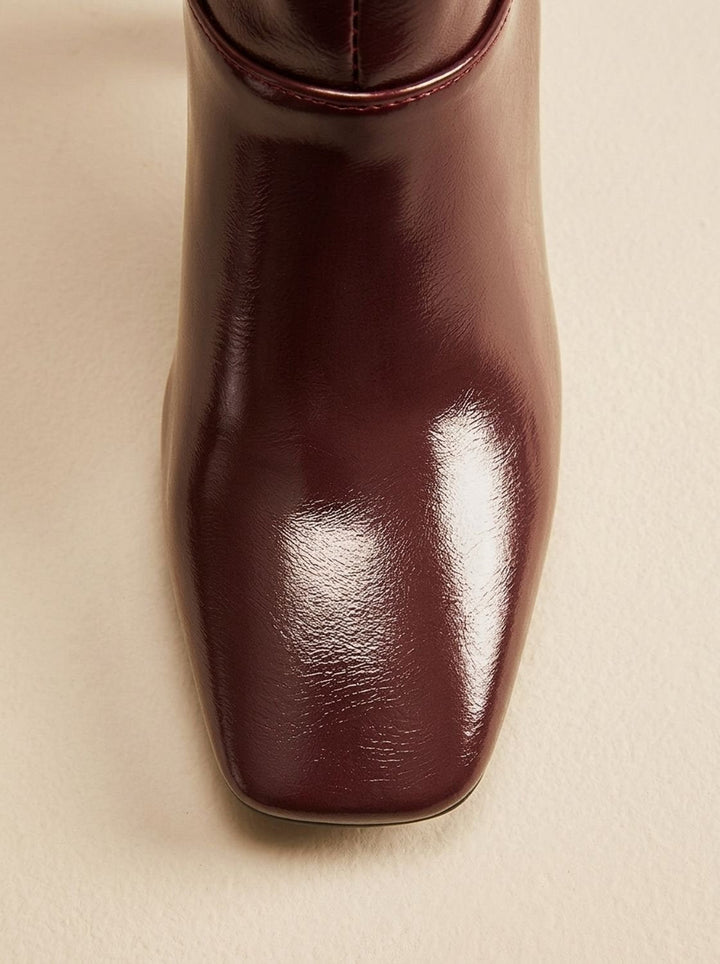 Damen Stiefeletten aus Kunstleder mit Blockabsatz (7)