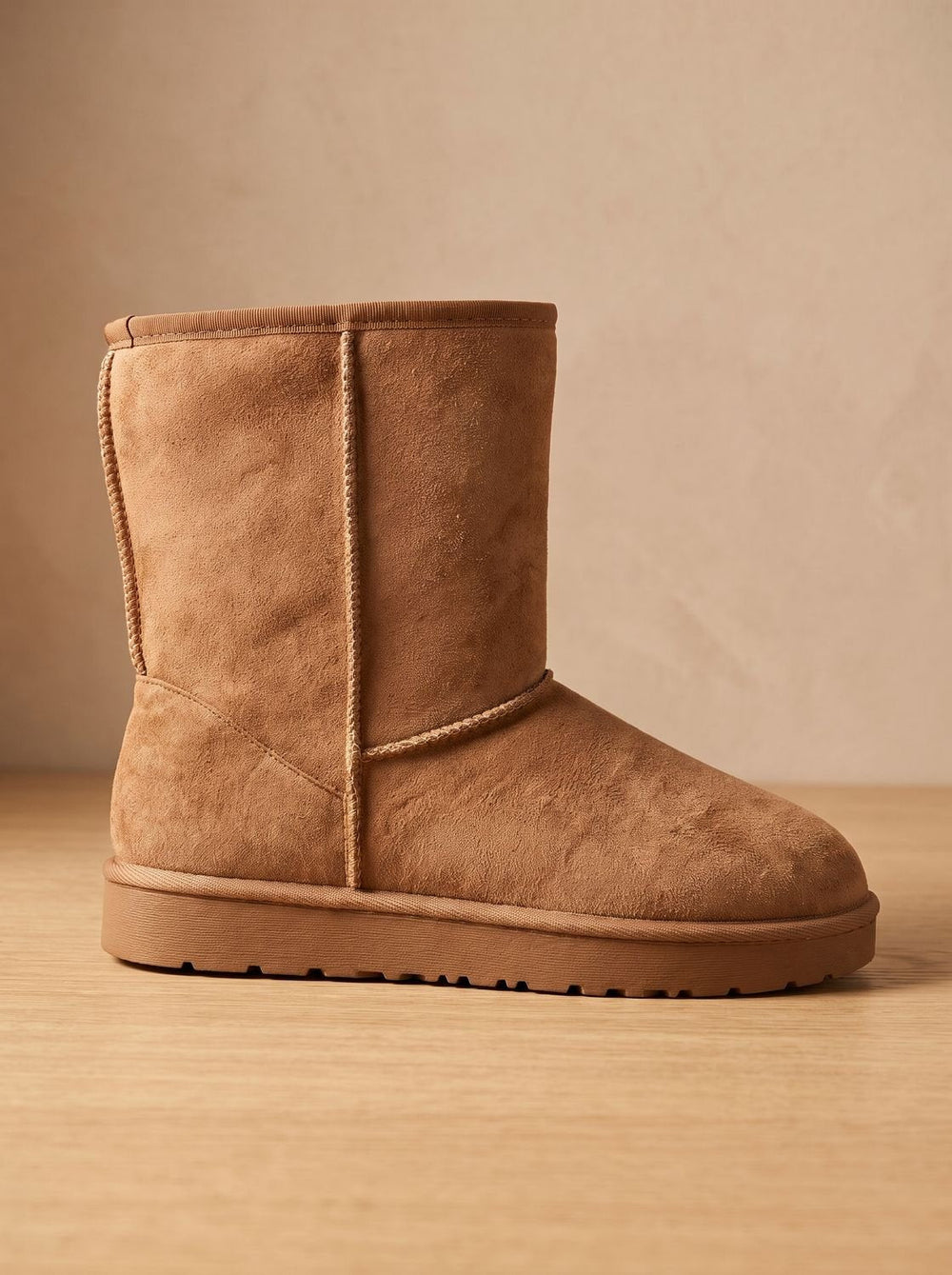 Damen Stiefeletten aus Wildleder für Winter in Beige