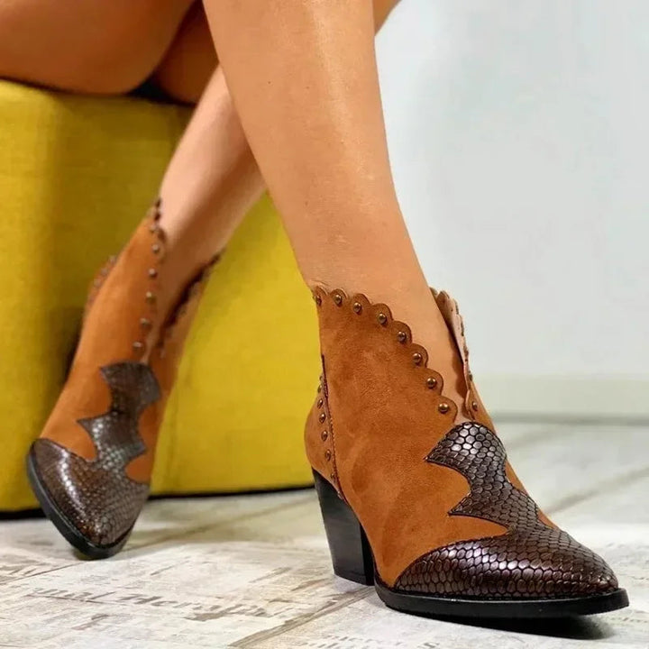 Damen Stiefeletten im Reptil-Stil für den Winter (4)