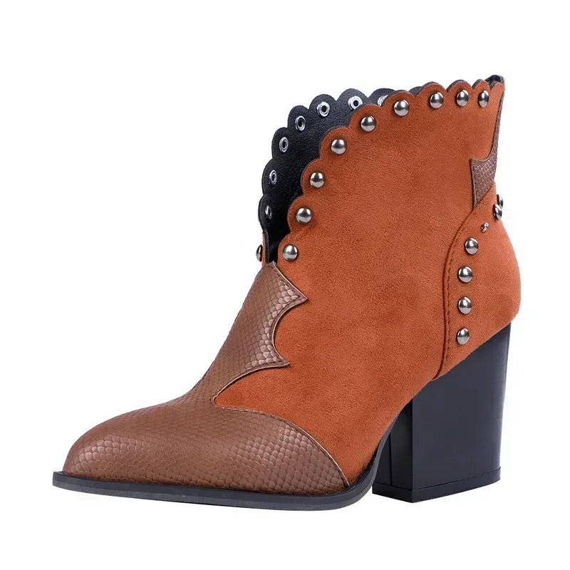 Damen Stiefeletten im Reptil-Stil für den Winter (5)