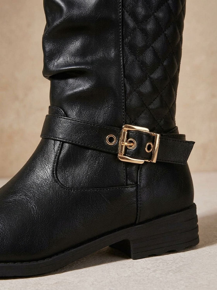 Damen Stiefeletten im Slouch-Stil für den Alltag in Goldfarben 10