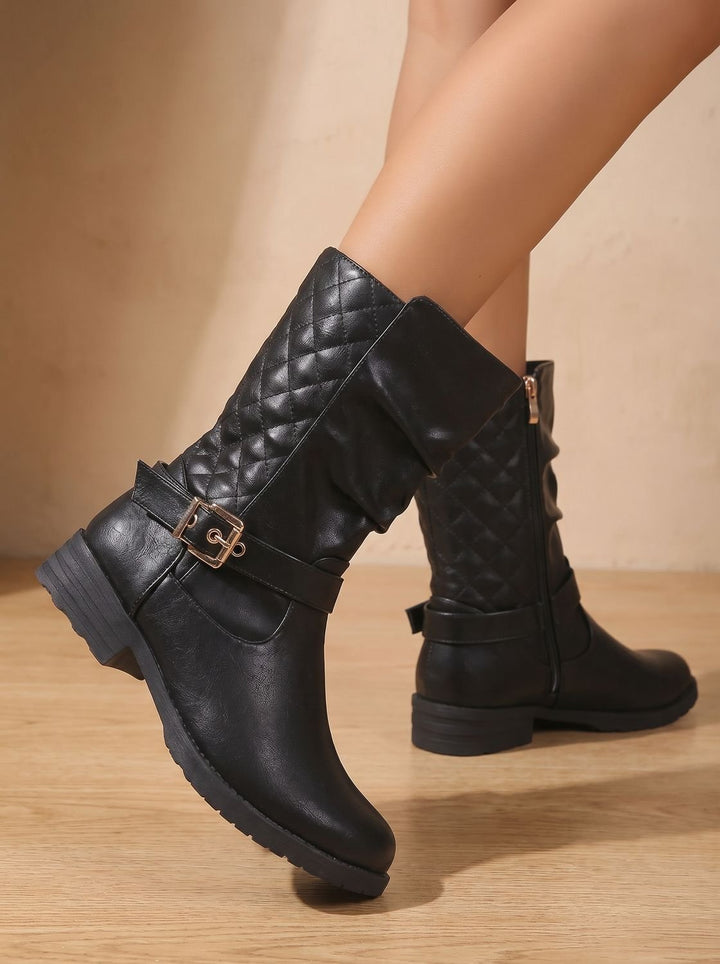 Damen Stiefeletten im Slouch-Stil für den Alltag in Goldfarben 6