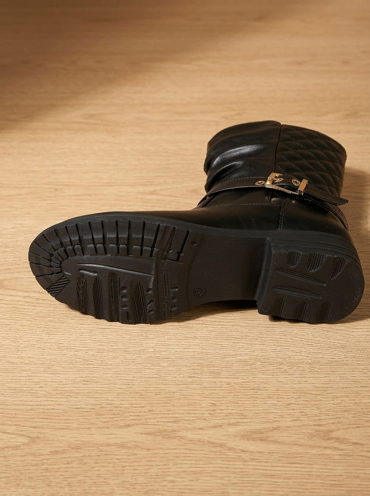 Damen Stiefeletten im Slouch-Stil für den Alltag in Goldfarben 8