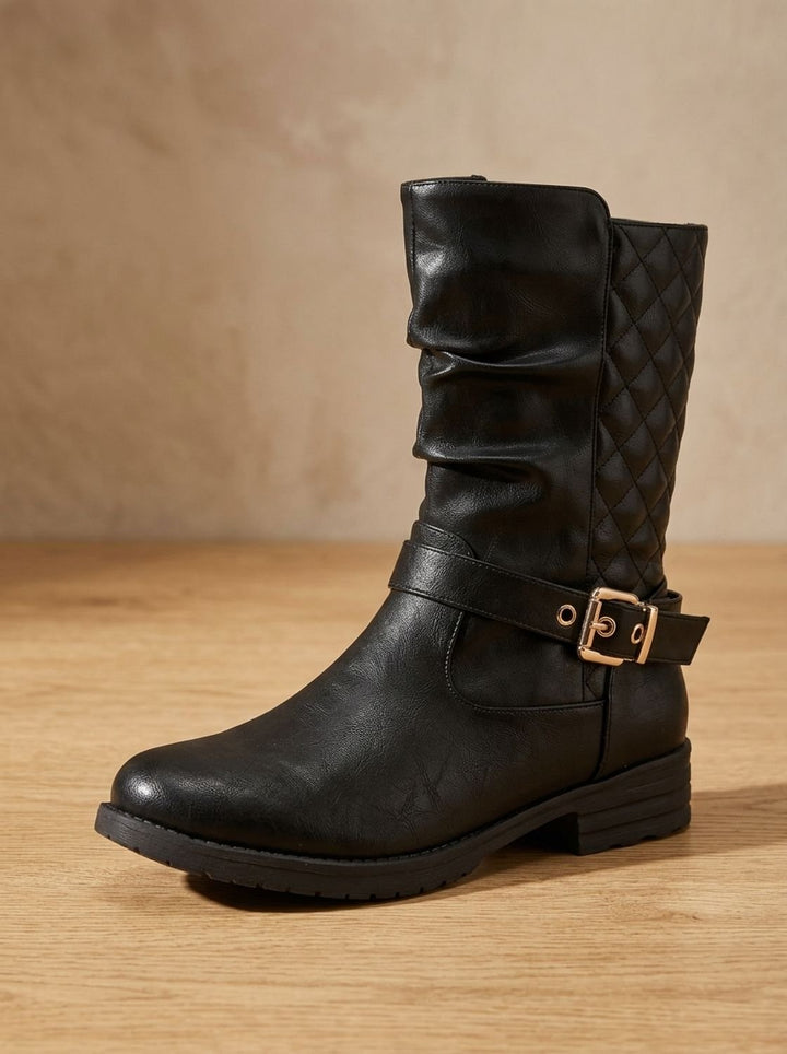 Damen Stiefeletten im Slouch-Stil für den Alltag in Goldfarben 9