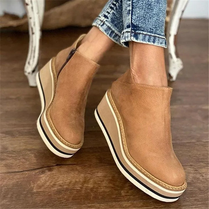 Damen Stiefeletten klassisch für Herbst in Beige