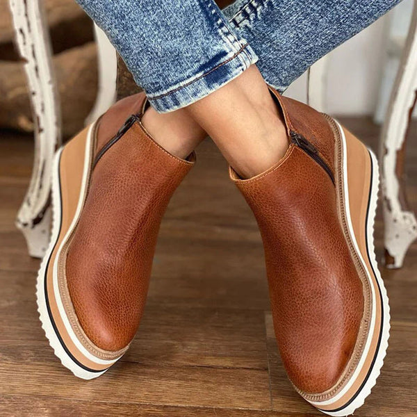 Damen Stiefeletten klassisch für Herbst in Dunkelbraun