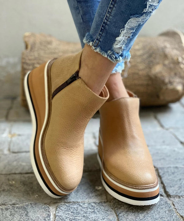 Damen Stiefeletten klassisch für Herbst in Khaki