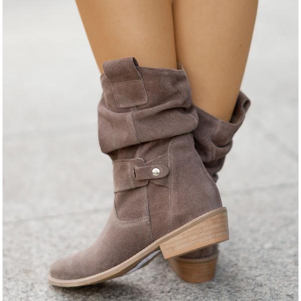 Damen Stiefeletten mit Blockabsatz aus Wildleder (8)