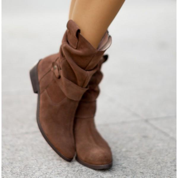 Damen Stiefeletten mit Blockabsatz aus Wildleder (9)