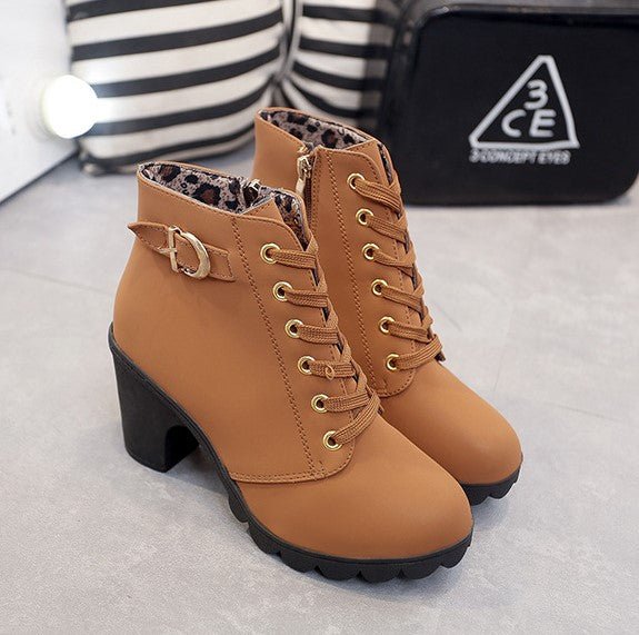 Damen Stiefeletten mit Blockabsatz im Vintage-Stil (4)