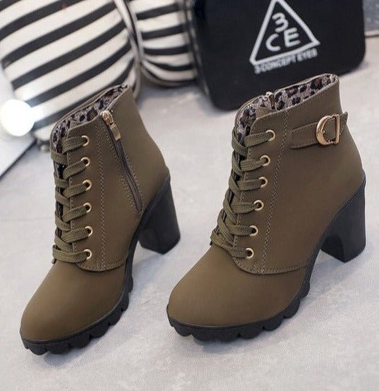 Damen Stiefeletten mit Blockabsatz im Vintage-Stil (5)