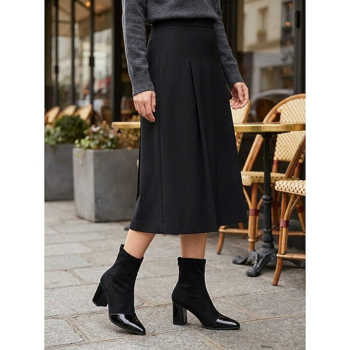 Damen Stiefeletten mit Blockabsatz und elastischem Schaft (4)