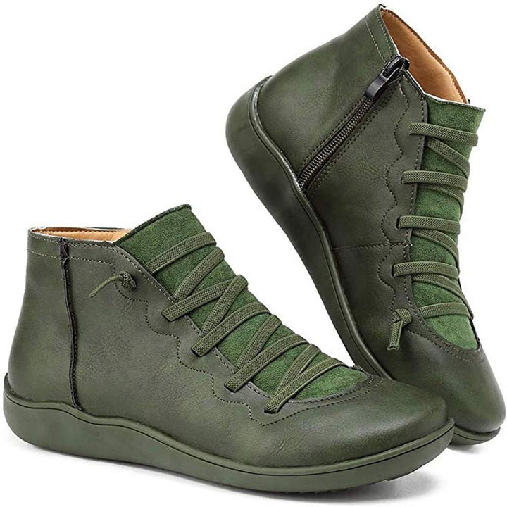 Damen Stiefeletten mit Komfortsohle für Herbst in Grün
