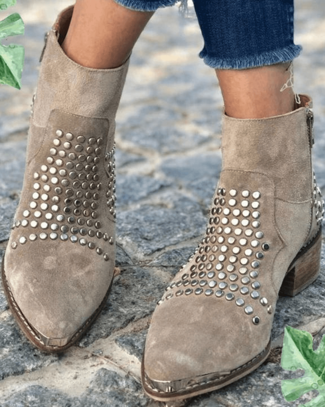 Damen Stiefeletten mit Nieten im Edgy-Stil