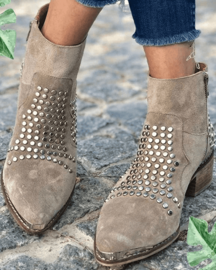 Damen Stiefeletten mit Nieten im Edgy-Stil