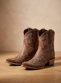 Sophie | Damen Stiefeletten mit Western-Stickerei und Blockabsatz