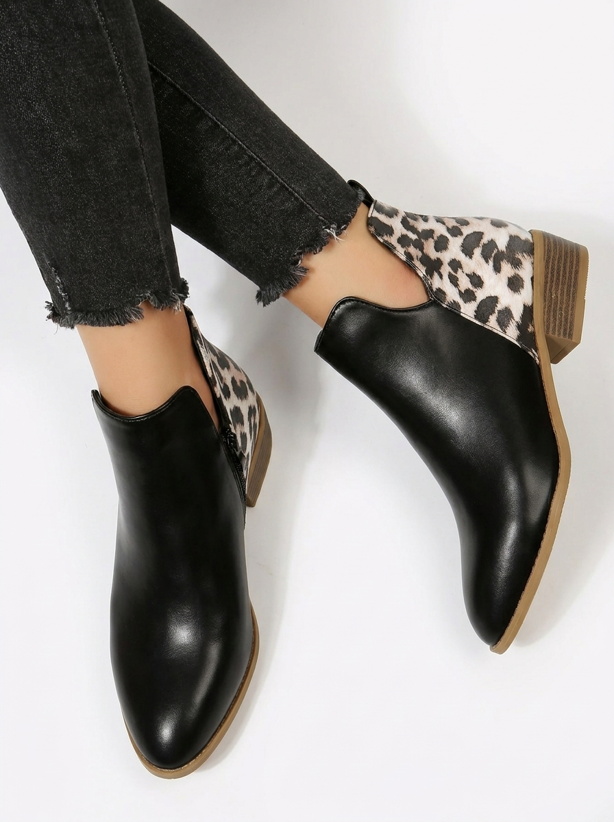 Damen Stiefeletten mit wildem Tierdruck-Muster (14)
