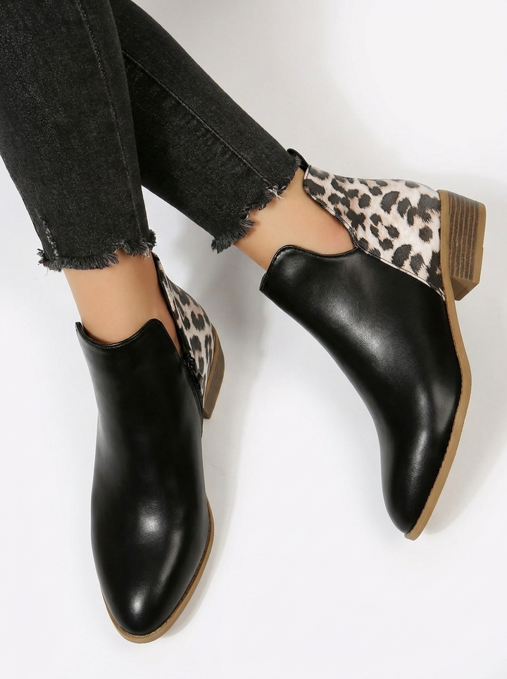 Damen Stiefeletten mit wildem Tierdruck-Muster (14)