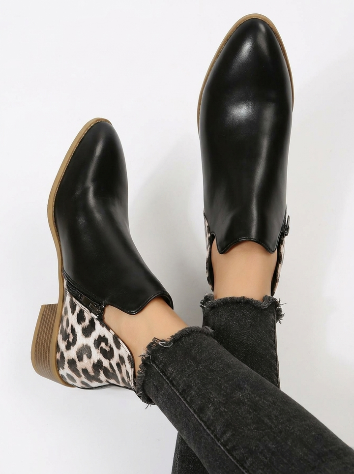 Damen Stiefeletten mit wildem Tierdruck-Muster (15)