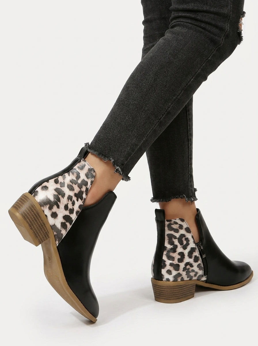 Damen Stiefeletten mit wildem Tierdruck-Muster (16)
