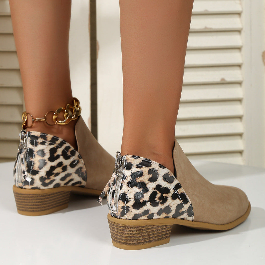 Damen Stiefeletten mit wildem Tierdruck-Muster (5)