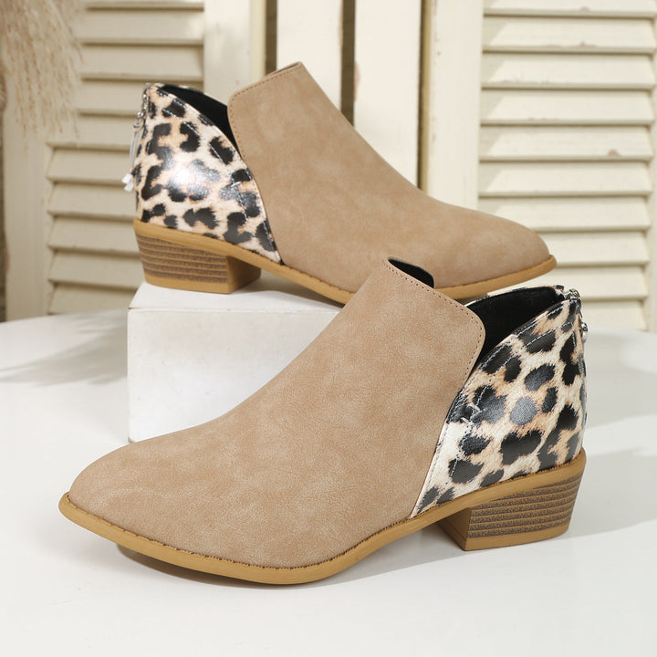 Damen Stiefeletten mit wildem Tierdruck-Muster (6)