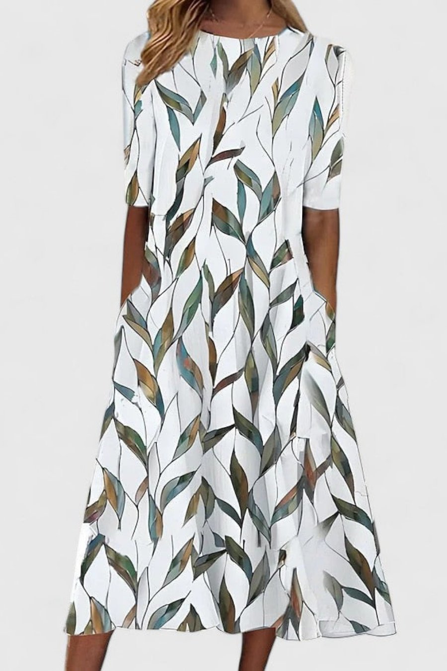 Damen Strandkleid in Midi-Länge aus Baumwolle in White 2