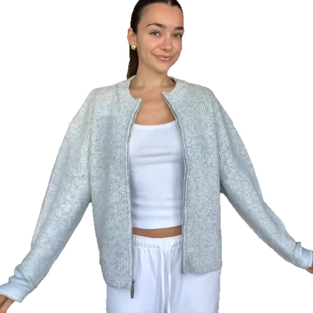 Damen Strick-Pullover mit Reißverschluss für kalte Tage (5)