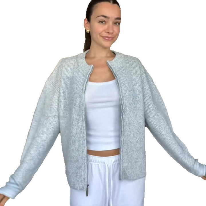 Damen Strick-Pullover mit Reißverschluss für kalte Tage (5)