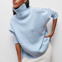 Mia | Damen Strick Sweatshirt mit Rollkragen für Herbst