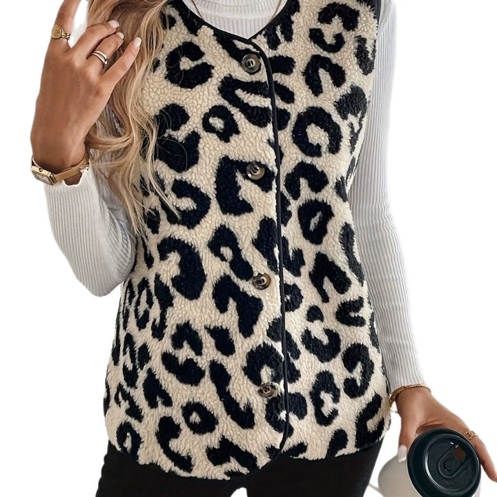 Damen Strickjacke ärmellos im Musterdesign