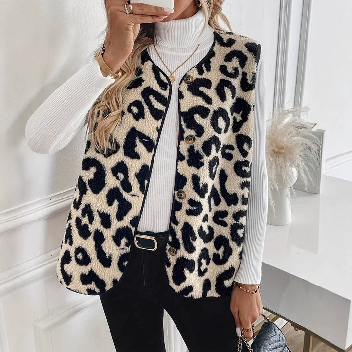 Damen Strickjacke ärmellos im Musterdesign (4)