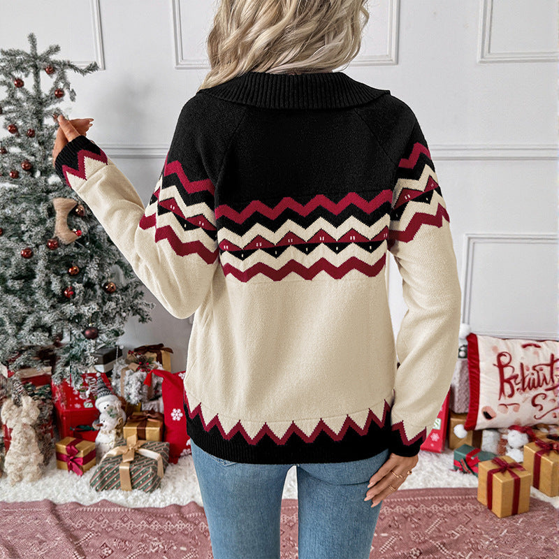 Damen Strickjacke aus Feinstrick mit Zickzack-Muster (4)