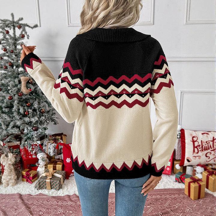 Damen Strickjacke aus Feinstrick mit Zickzack-Muster (4)